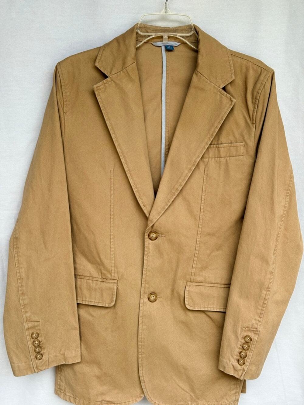 Breakwater Tan Cotton Utility Blazer Jacket Casual Unstructured L